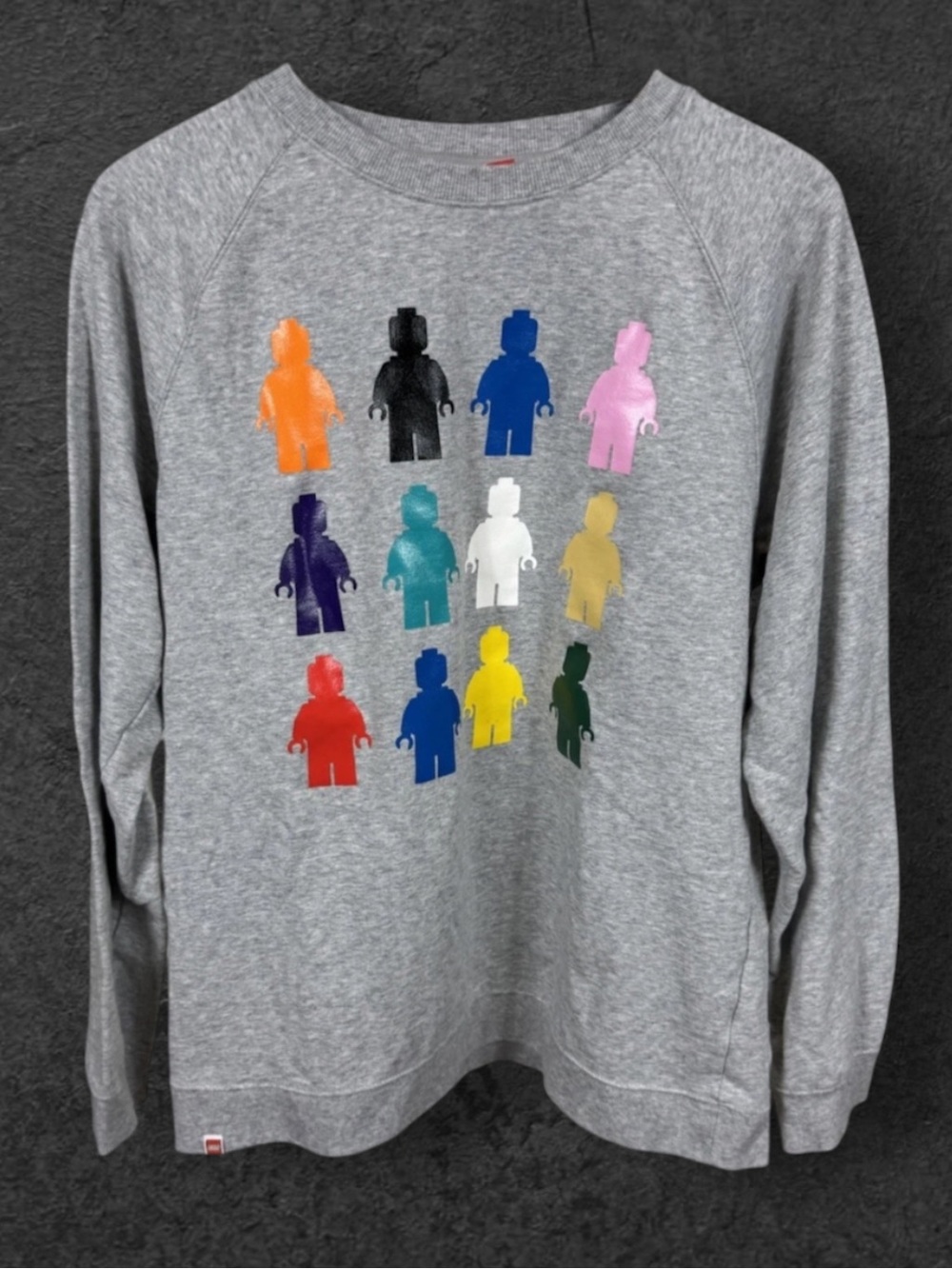 Lego+taget gray crew neck sweatshirt multicolor Lego mini figure graphic medium